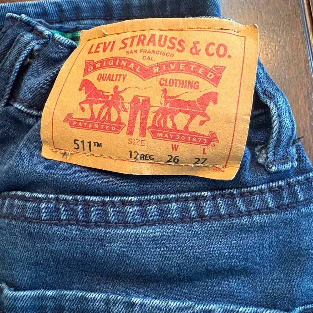 Levi's 511 Denim Boys' Jeans Shorts, Size 12 Regular, Adjustable Waistband - Picture 3 of 5